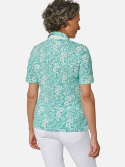 Goldner Damen Poloshirts in grün - Ärmel: kurzarm