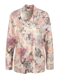 Goldner Damen Print Shirts in lila mehrfarbig