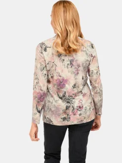 Goldner Damen Print Shirts in lila mehrfarbig
