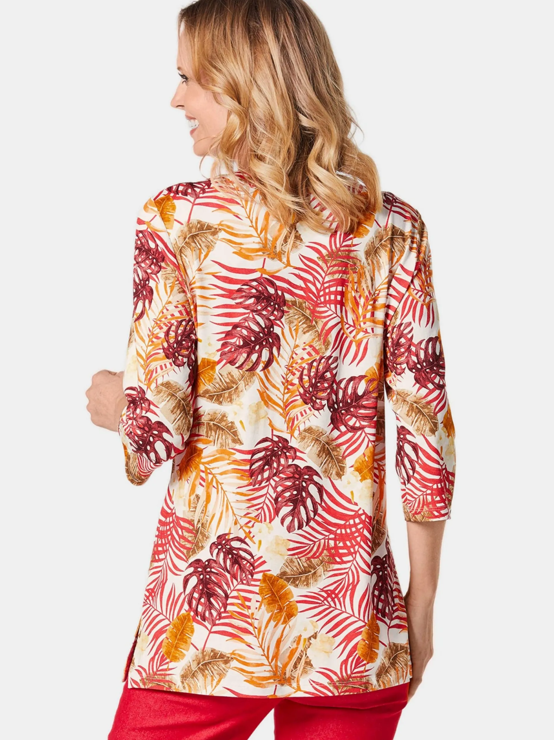 Goldner Damen Print Shirts in orange - Ärmel: 3/4 Arm