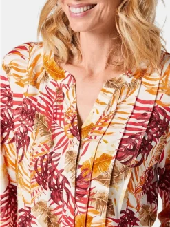 Goldner Damen Print Shirts in orange - Ärmel: 3/4 Arm