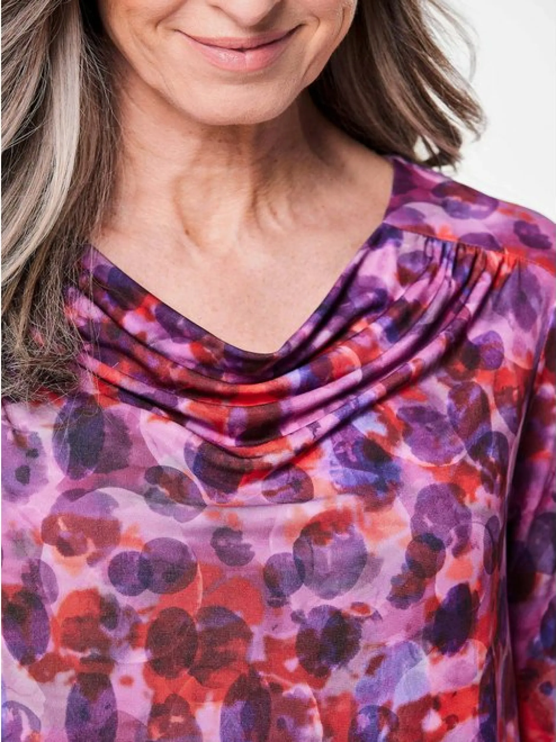 Goldner Damen Print Shirts in lila - Ärmel: 3/4 Arm