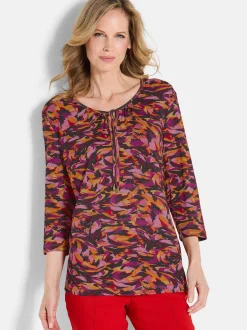 Goldner Damen Print Shirts in rot - Ärmel: 3/4 Arm