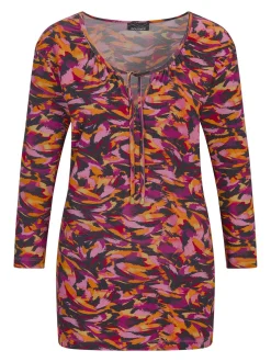Goldner Damen Print Shirts in rot - Ärmel: 3/4 Arm