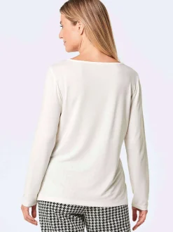 Goldner Damen Print Shirts - Kurzgröße in weiß