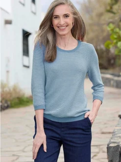 Goldner Damen Pullover in blau - Ausschnitt: Rundhals