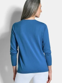 Goldner Damen Pullover in blau - Ärmel: langarm