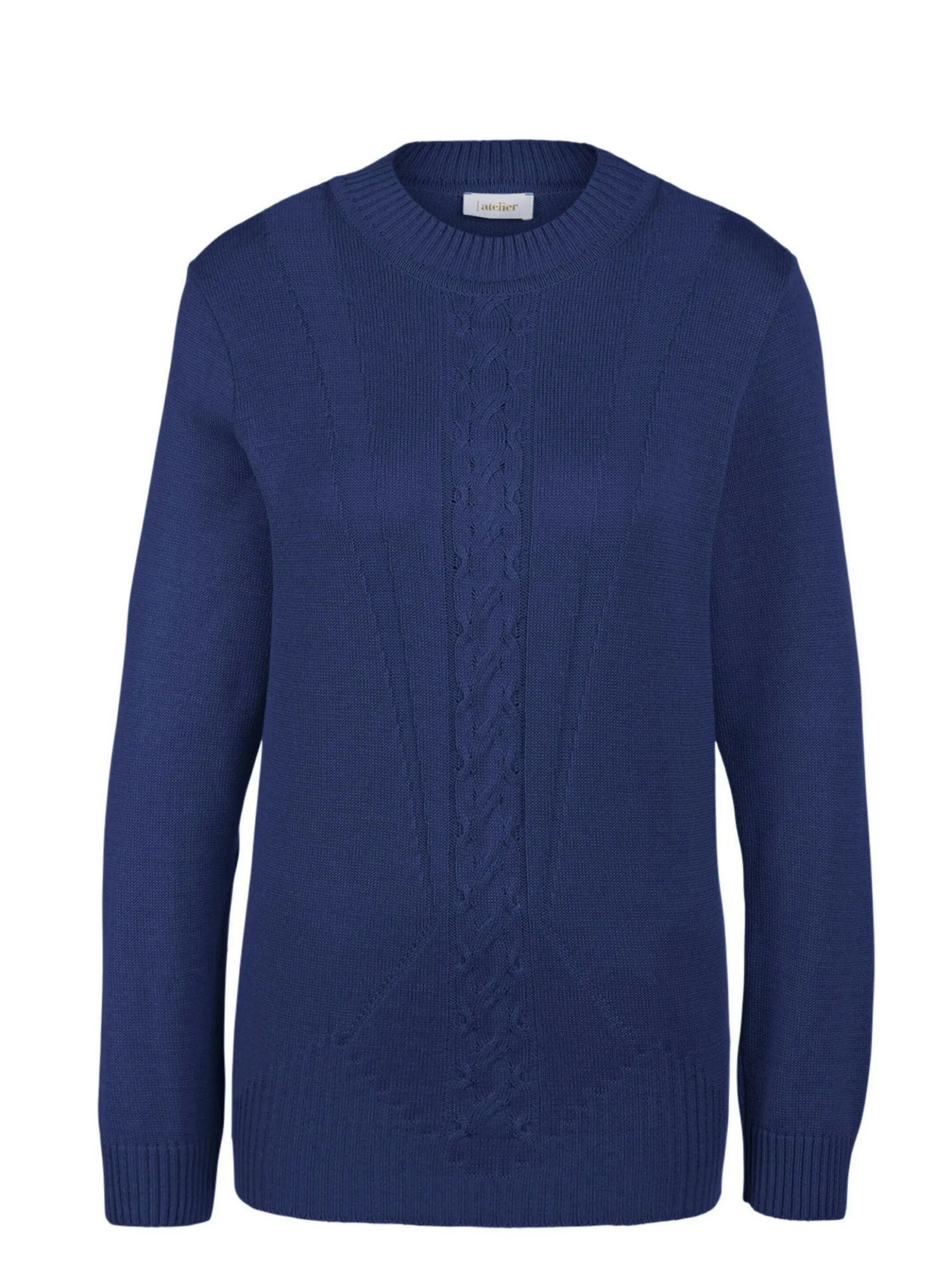 Goldner Damen Pullover in blau - Ausschnitt: Stehkragen