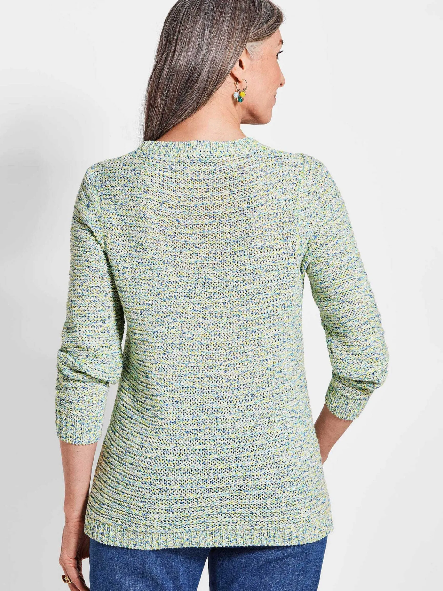 Goldner Damen Pullover in gelb mehrfarbig