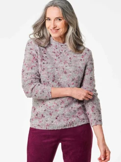Goldner Damen Pullover in grau - Ausschnitt: Stehkragen