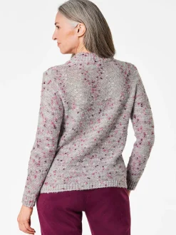 Goldner Damen Pullover in grau - Ausschnitt: Stehkragen
