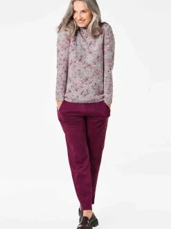Goldner Damen Pullover in grau - Ausschnitt: Stehkragen