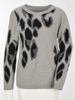 Goldner Damen Pullover in grau - Ausschnitt: U-Boot
