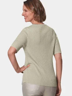 Goldner Damen Pullover in grün - Ausschnitt: Rundhals