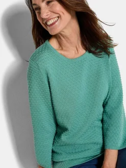 Goldner Damen Pullover in grün - Ausschnitt: Rundhals