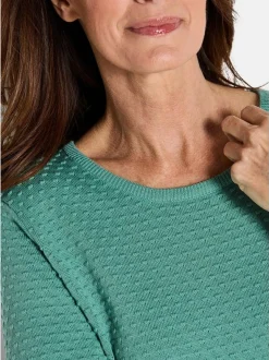 Goldner Damen Pullover in grün - Ausschnitt: Rundhals