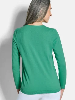 Goldner Damen Pullover in grün - Ärmel: langarm