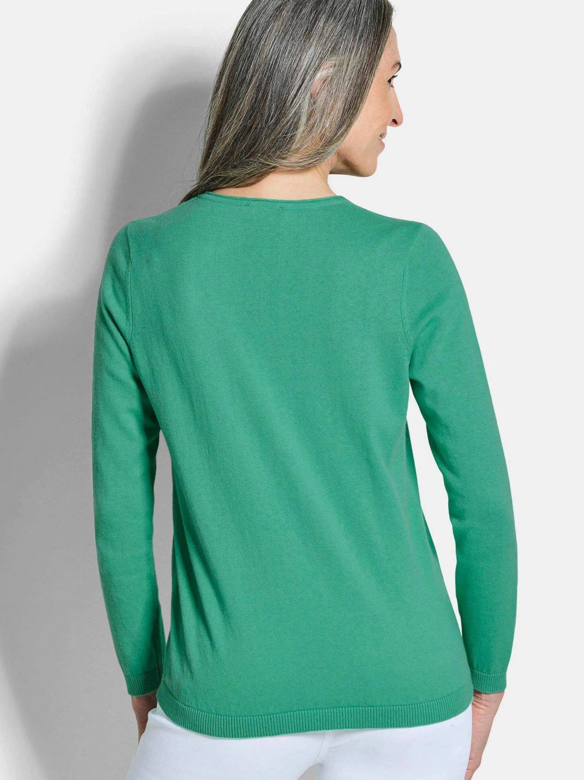 Goldner Damen Pullover in grün - Ärmel: langarm