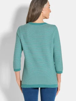 Goldner Damen Pullover in grün - Ausschnitt: Rundhals