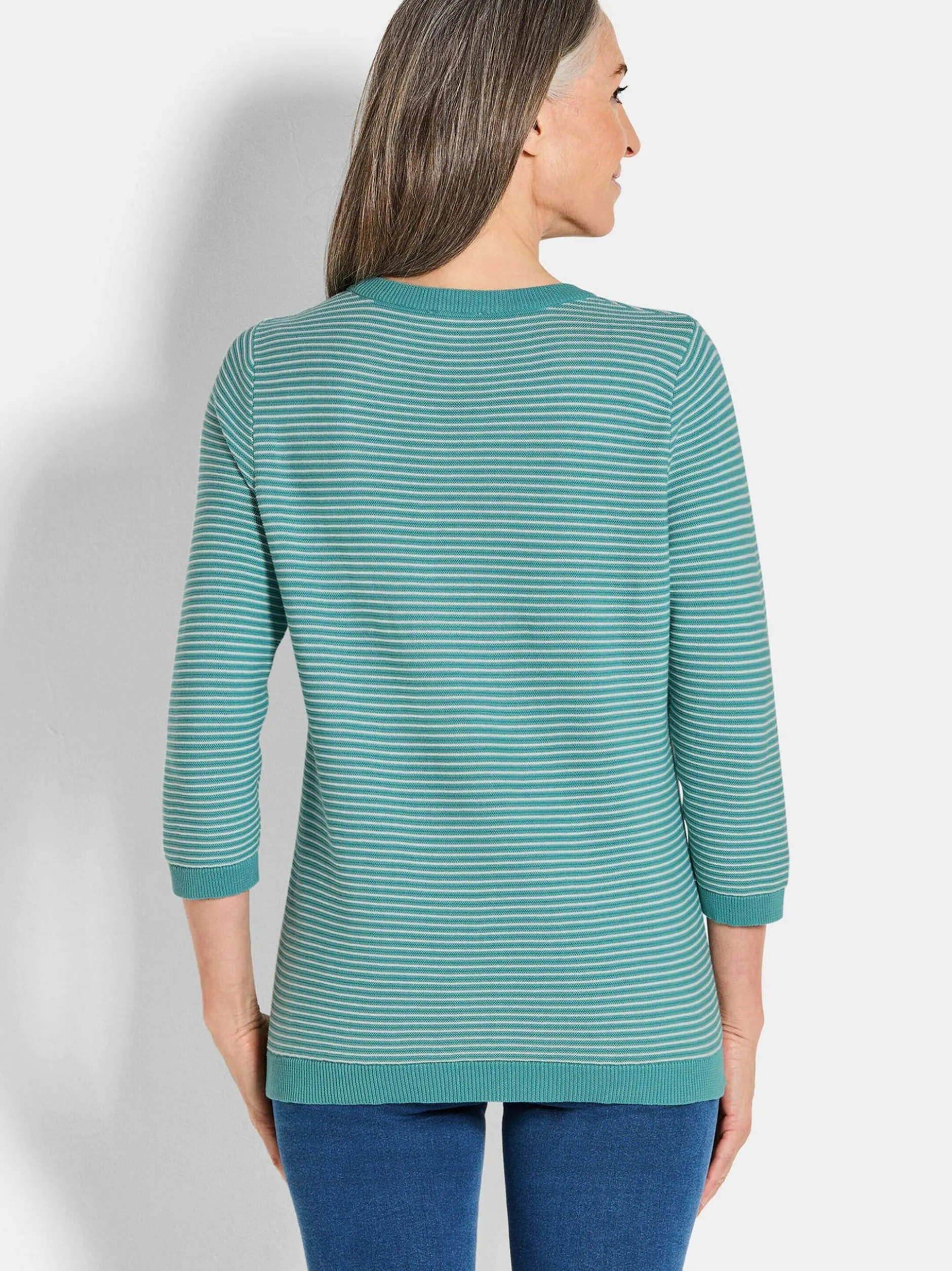 Goldner Damen Pullover in grün - Ausschnitt: Rundhals