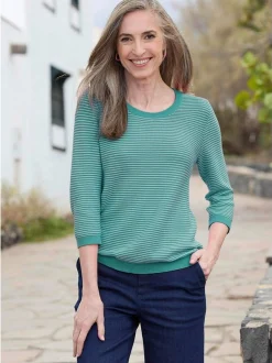 Goldner Damen Pullover in grün - Ausschnitt: Rundhals