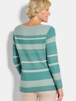 Goldner Damen Pullover in mehrfarbig - Ärmel: langarm