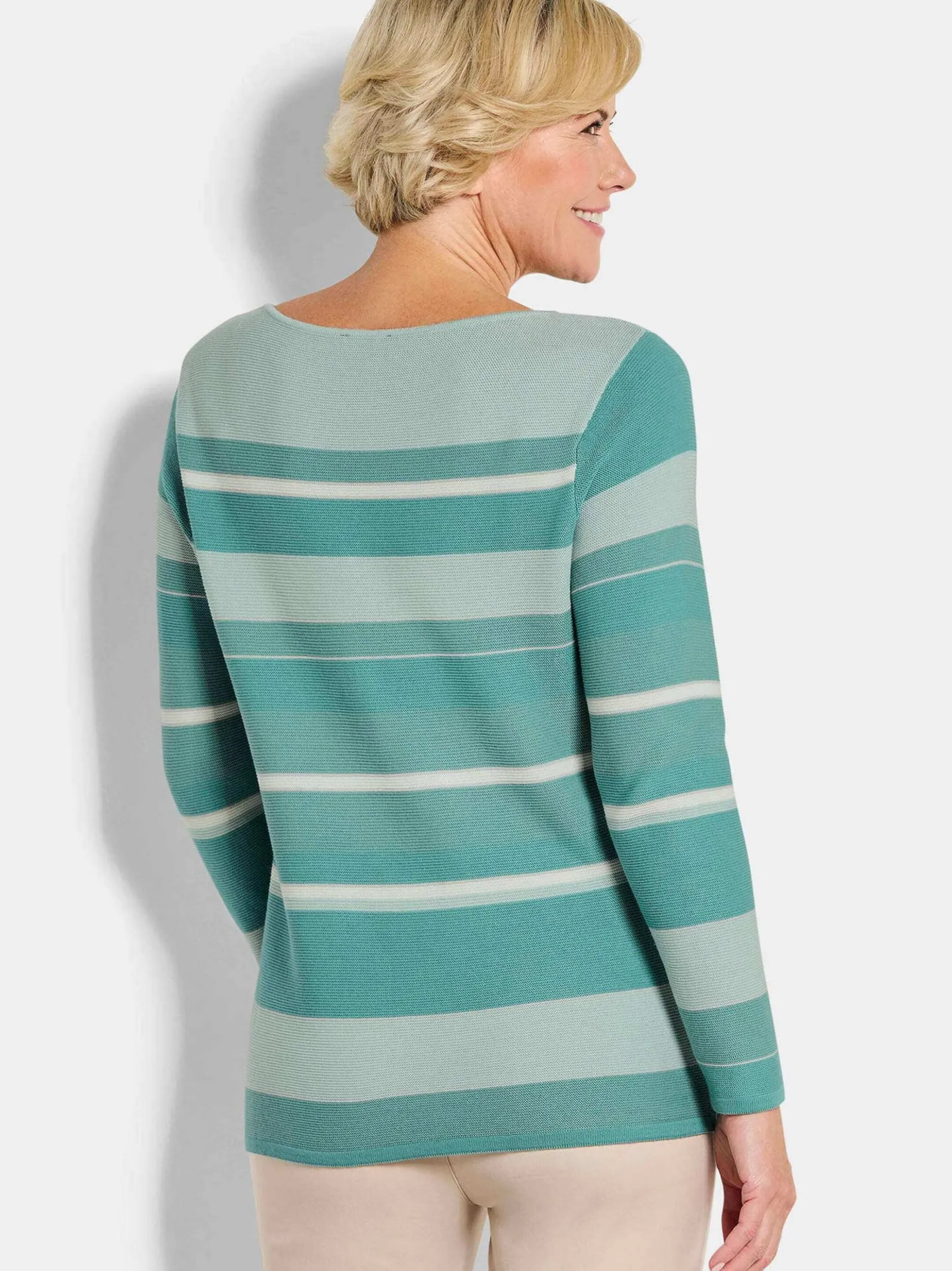 Goldner Damen Pullover in mehrfarbig - Ärmel: langarm