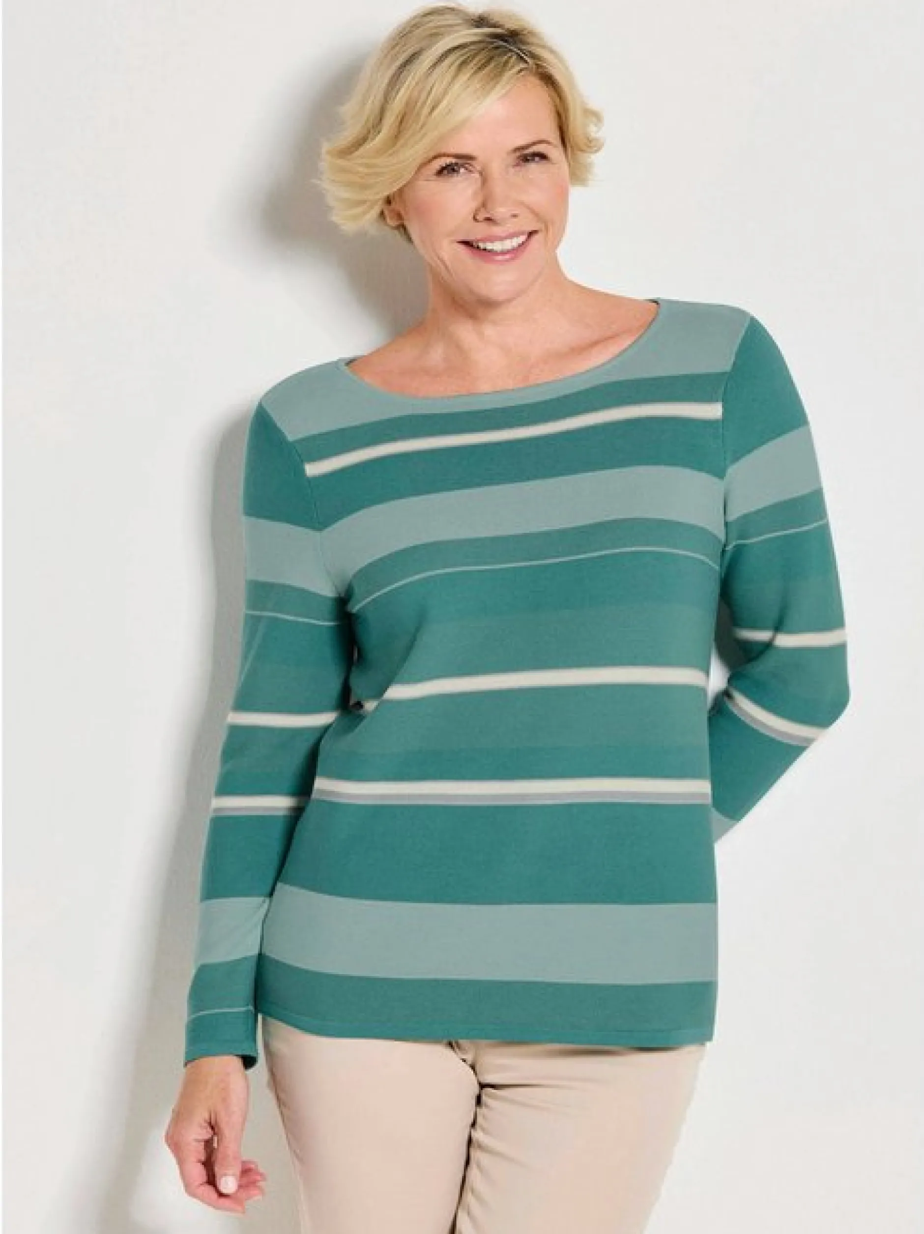 Goldner Damen Pullover in mehrfarbig - Ärmel: langarm