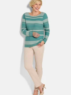 Goldner Damen Pullover in mehrfarbig - Ärmel: langarm