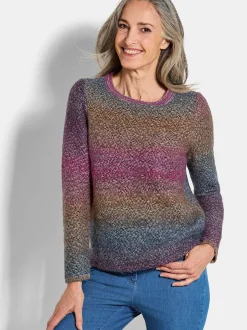 Goldner Damen Pullover in mehrfarbig - Ärmel: langarm