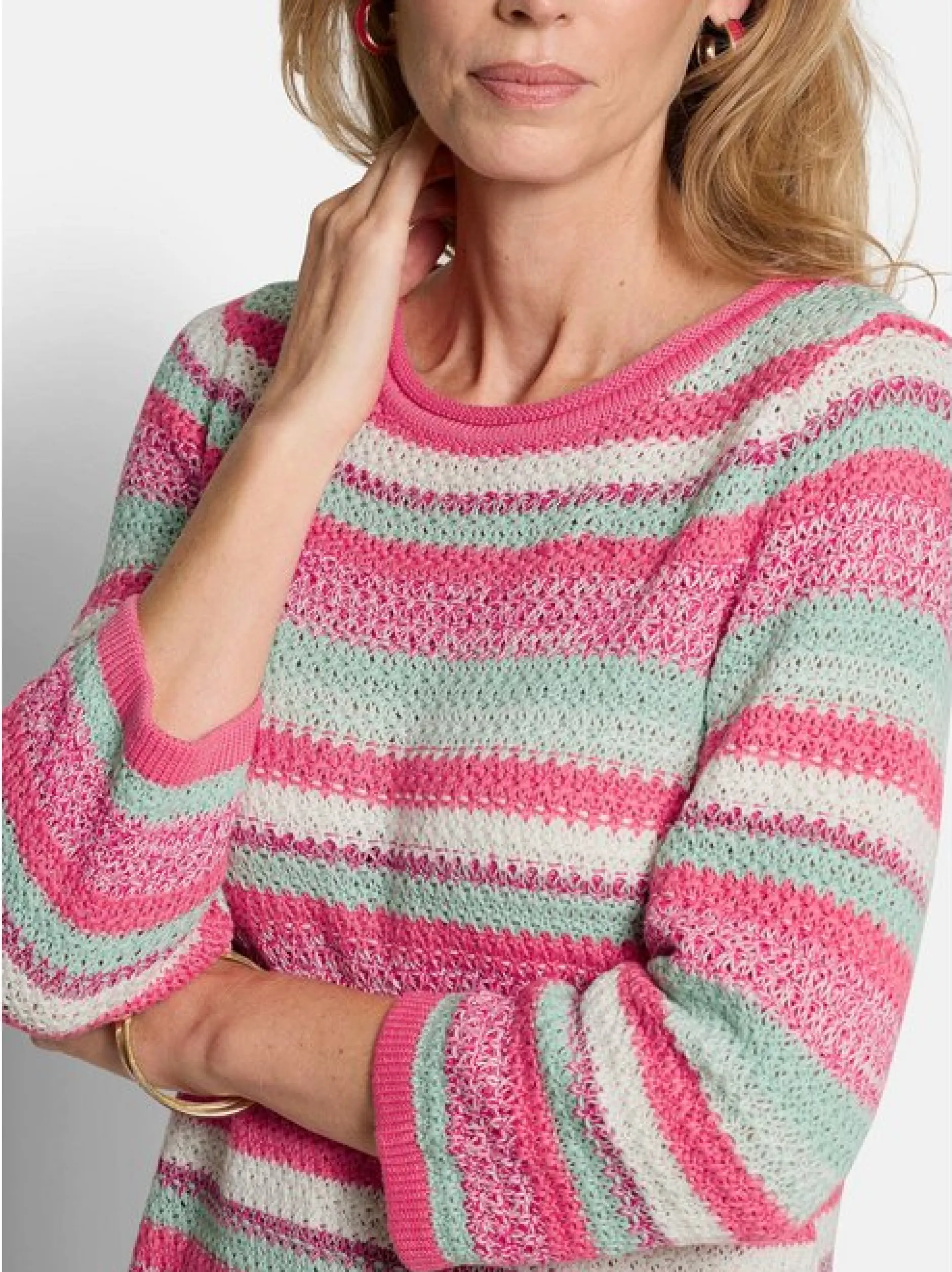 Goldner Damen Pullover in pink - Ausschnitt: Rundhals