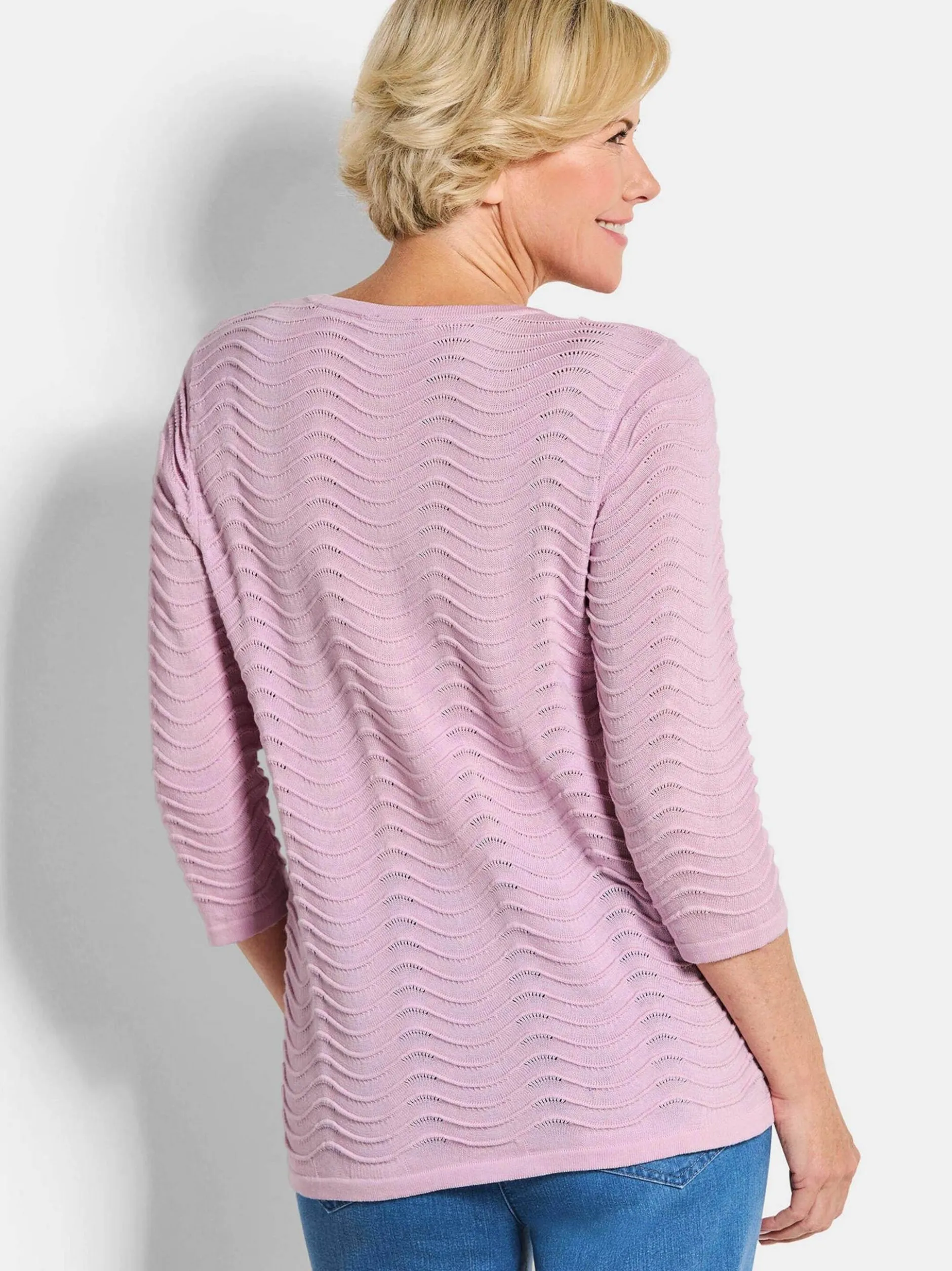 Goldner Damen Pullover in rosa - Ausschnitt: U-Boot