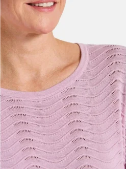 Goldner Damen Pullover in rosa - Ausschnitt: U-Boot