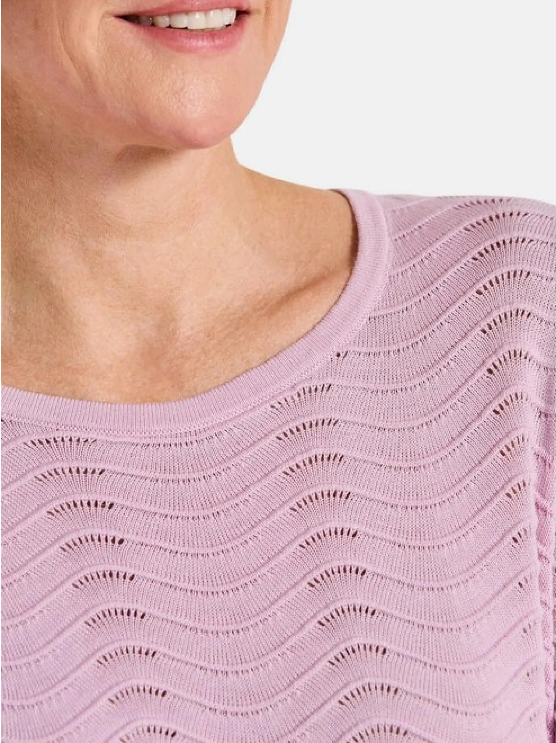 Goldner Damen Pullover in rosa - Ausschnitt: U-Boot