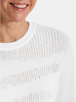 Goldner Damen Pullover in weiß - Ausschnitt: Rundhals