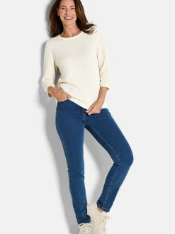 Goldner Damen Pullover in weiß - Ausschnitt: Rundhals