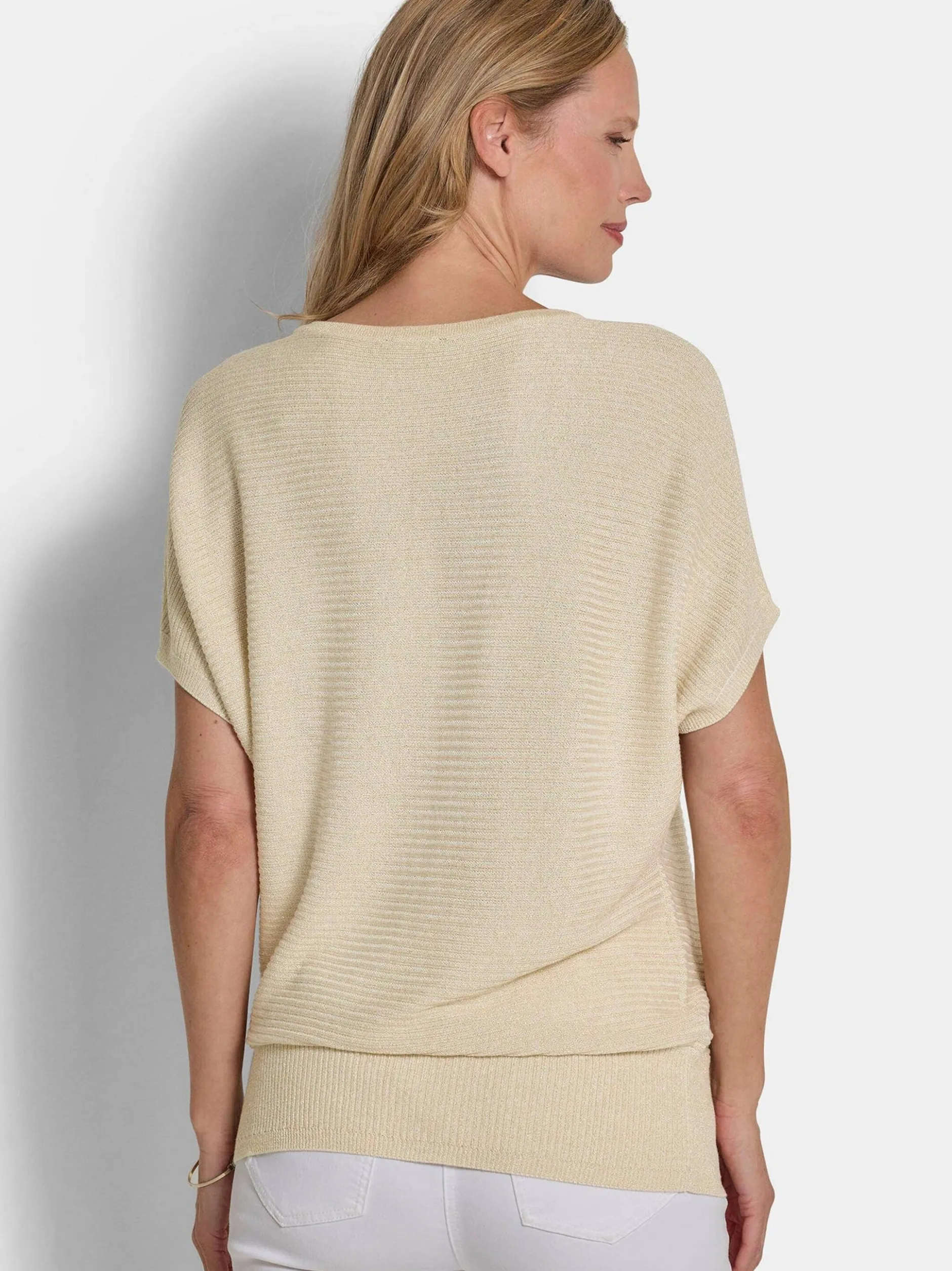 Goldner Damen Pullover - Kurzgröße in weiß