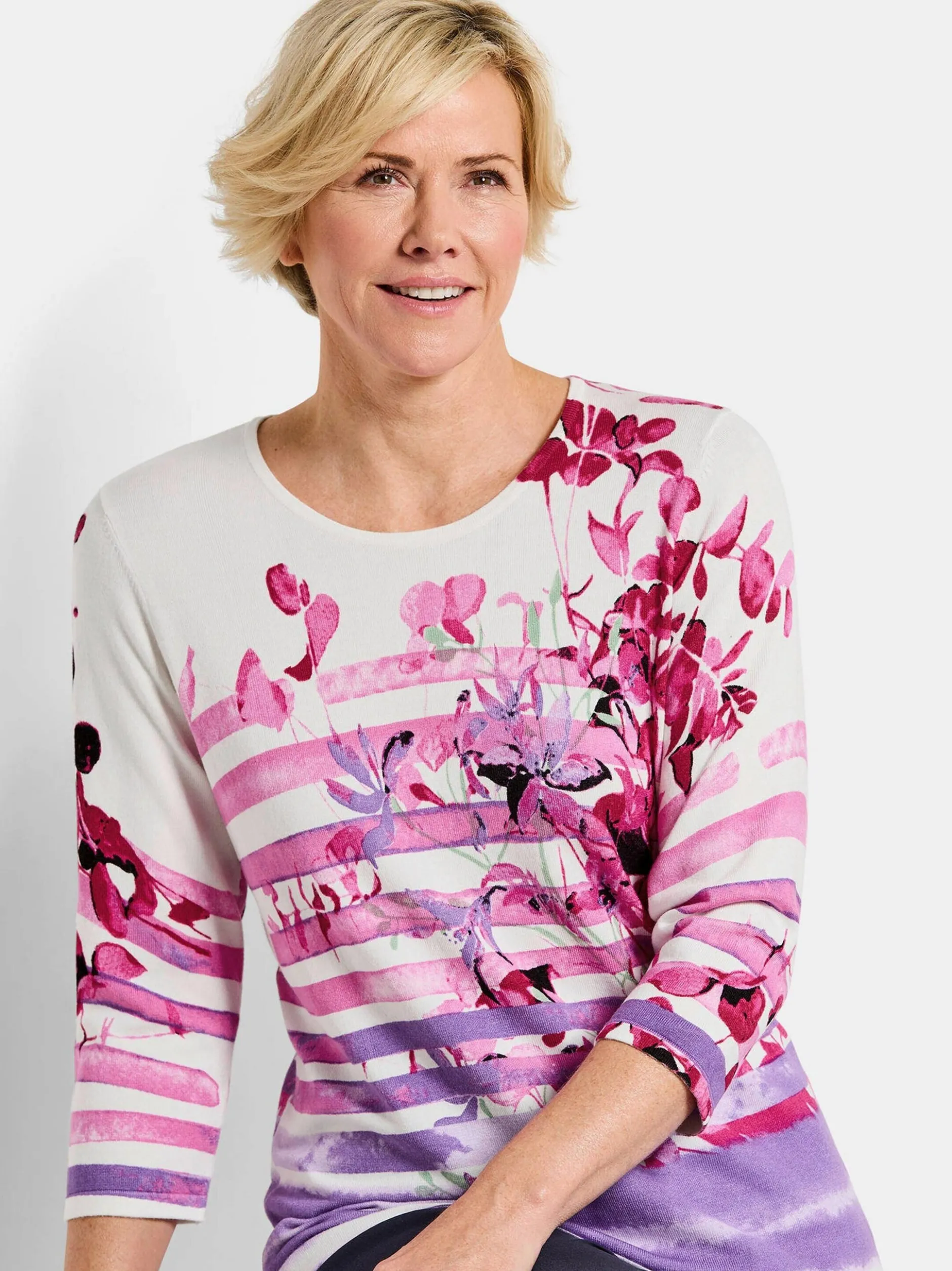 Goldner Damen Pullover - Kurzgröße in rosa