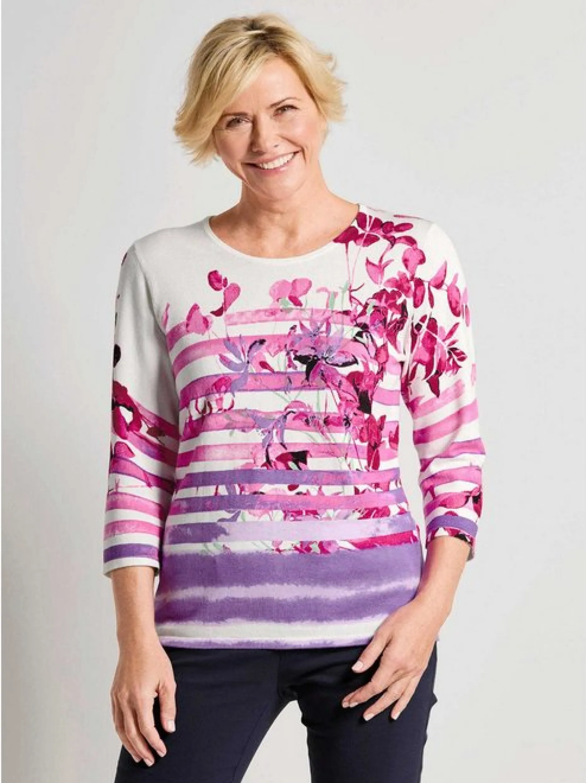 Goldner Damen Pullover - Kurzgröße in rosa