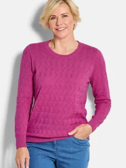 Goldner Damen Pullover - Kurzgröße in aubergine