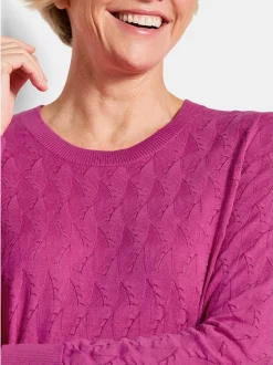 Goldner Damen Pullover - Kurzgröße in aubergine
