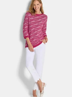 Goldner Damen Pullover - Kurzgröße in pink