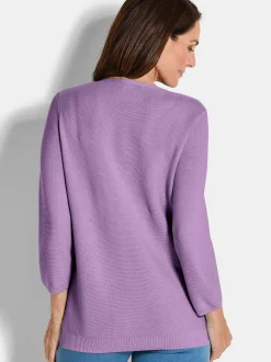 Goldner Damen Pullover - Kurzgröße in flieder