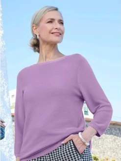 Goldner Damen Pullover - Kurzgröße in flieder