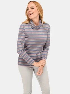 Goldner Damen Rollkragenpullover in mehrfarbig