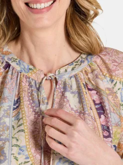 Goldner Damen Schlupfbluse in beige mehrfarbig