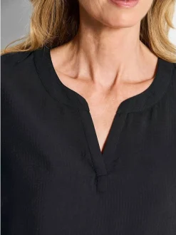 Goldner Damen Schlupfblusen - Kurzgröße in schwarz
