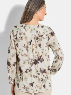 Goldner Damen Schlupfblusen in beige - Ärmel: langarm