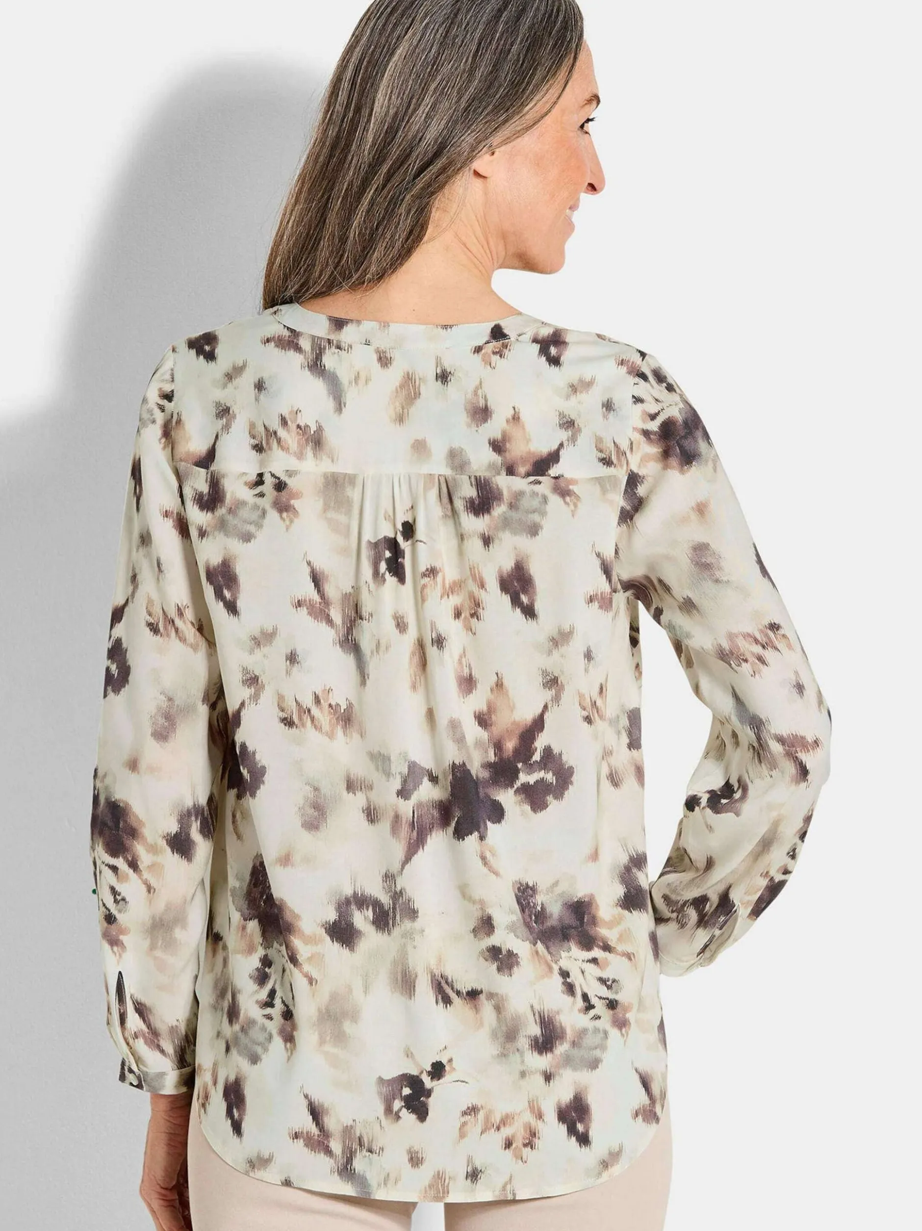 Goldner Damen Schlupfblusen in beige - Ärmel: langarm