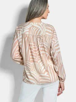 Goldner Damen Schlupfblusen in beige - Ärmel: langarm